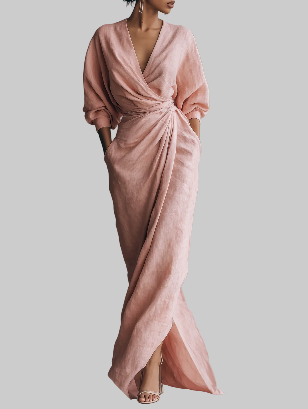 Rosa Elegant Linen Maxi Dress
