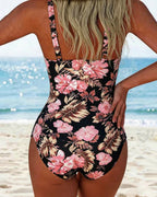 CHIARA | Floral Contrast Swimsuit