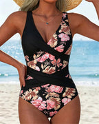 CHIARA | Floral Contrast Swimsuit