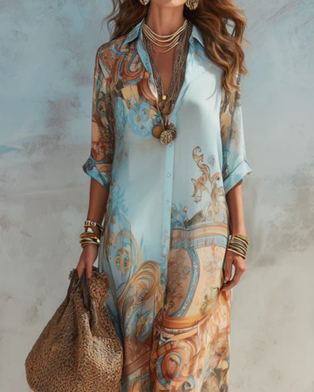 VALENTINA | Floral Baroque Shirt Dress