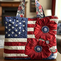 FLORAL PATCHWORK QUILTED TOTE BAG