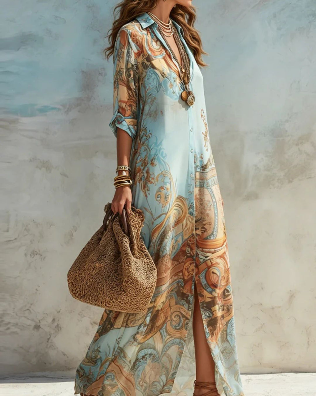 VALENTINA | Floral Baroque Shirt Dress