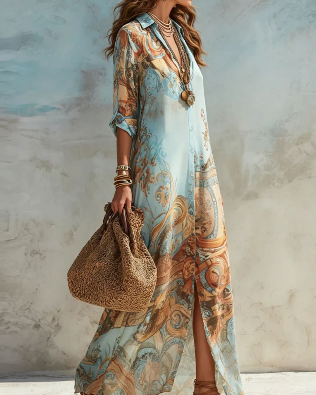 VALENTINA | Floral Baroque Shirt Dress