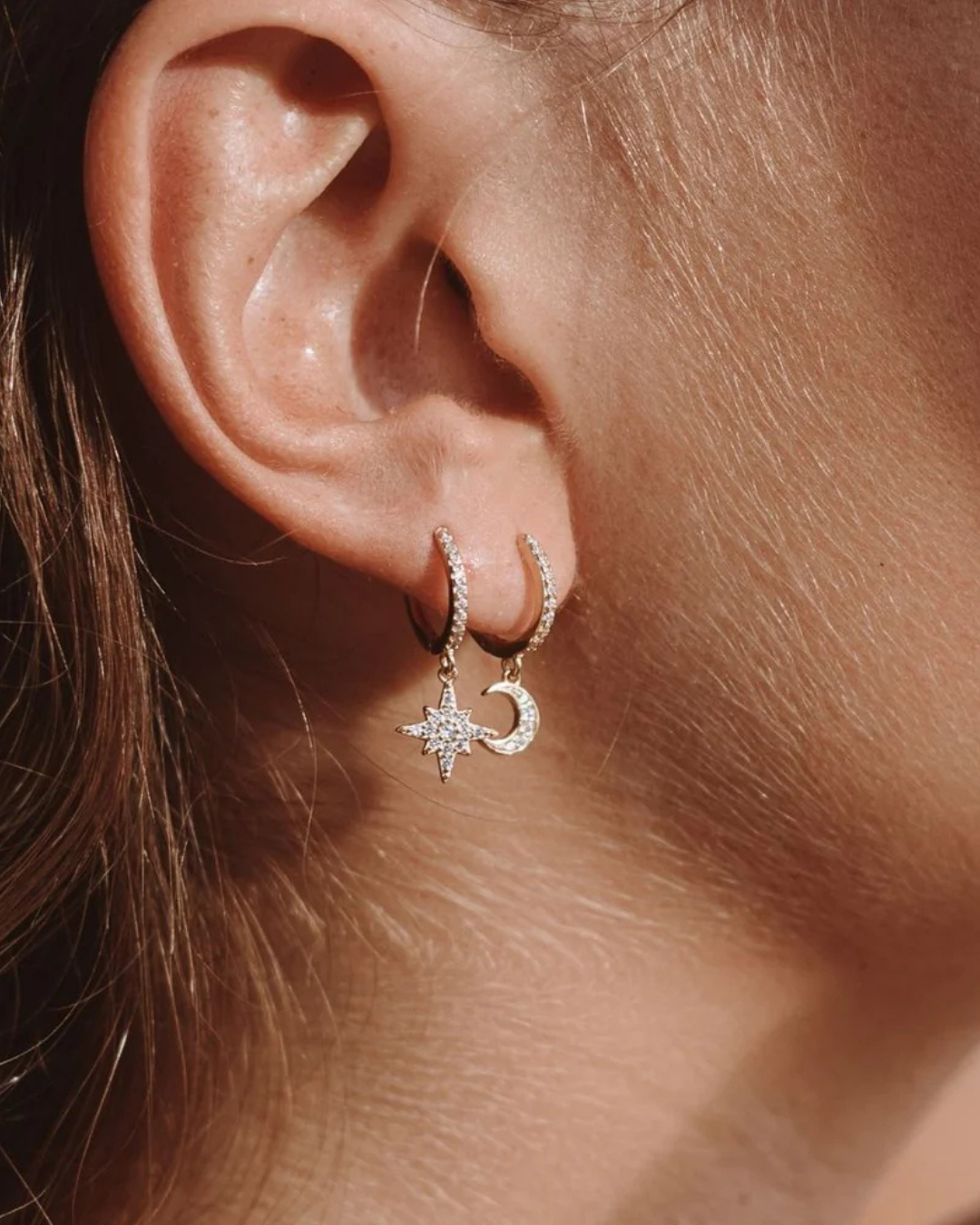 Celeste | Sterling Silver Star Hoops