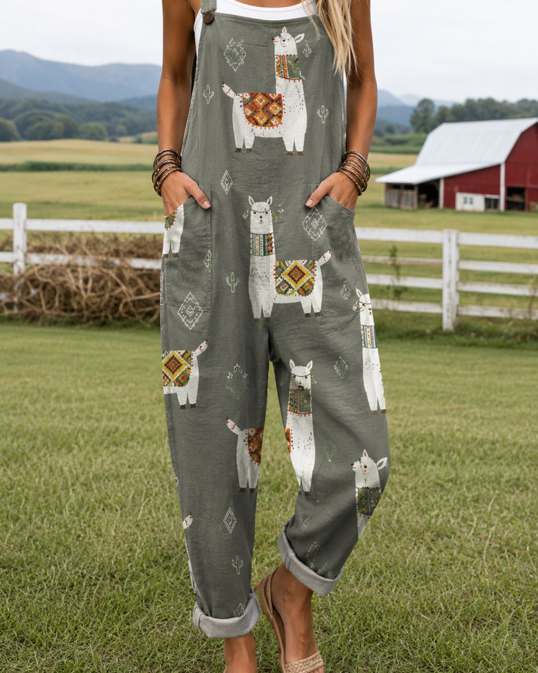 Comfortable Printed Dungarees