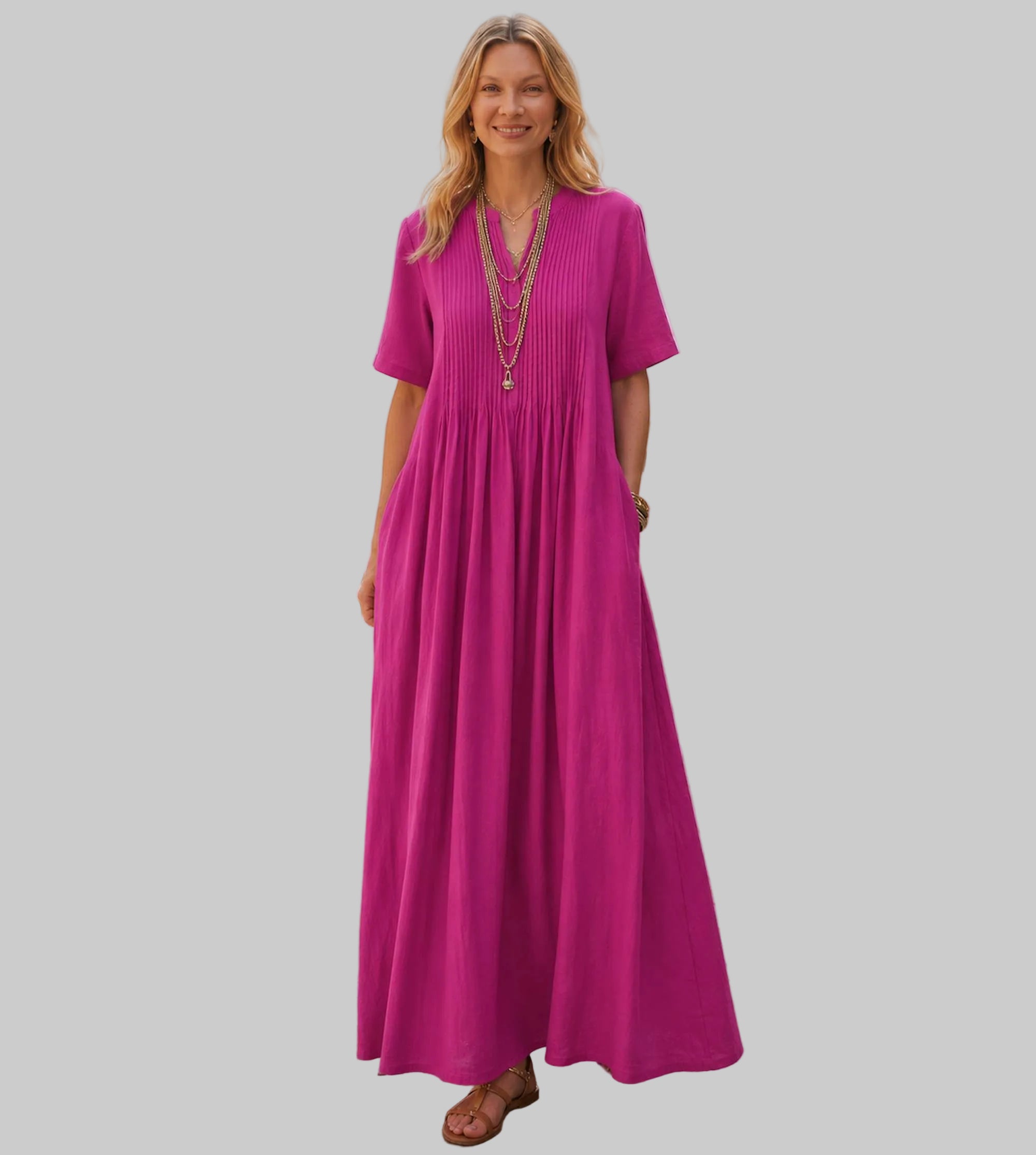 The Sorrento Pleated Midi Dress