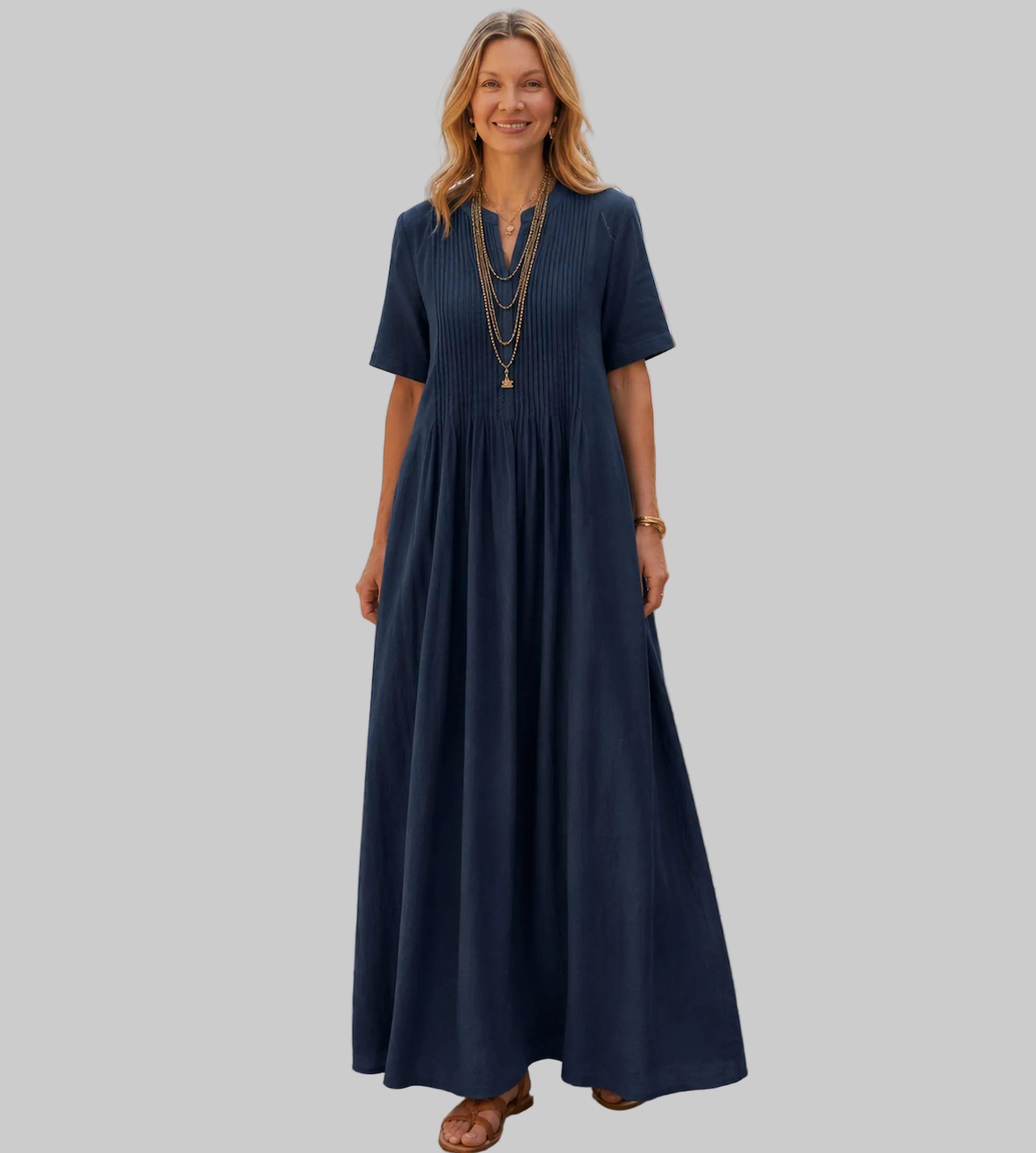 The Sorrento Pleated Midi Dress