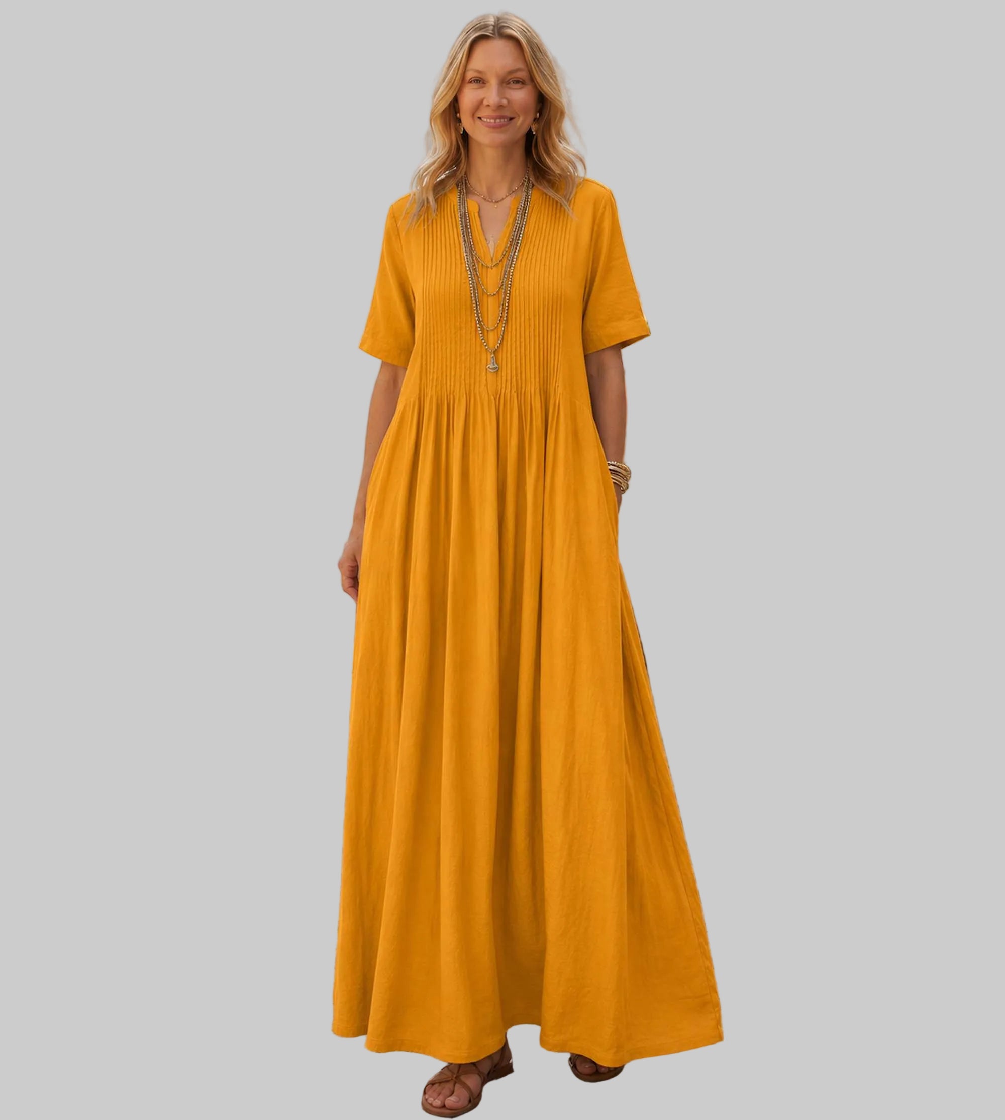 The Sorrento Pleated Midi Dress