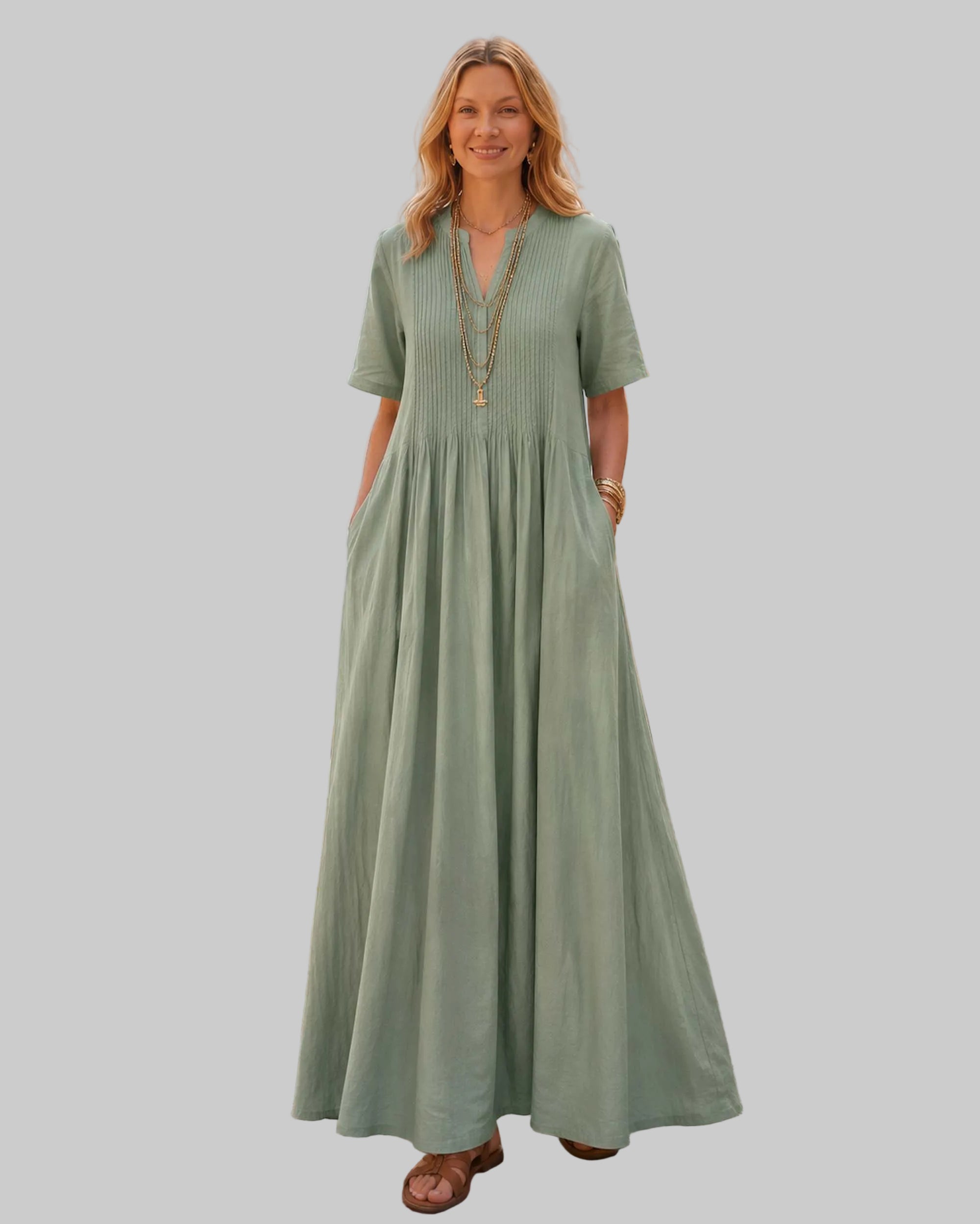 The Sorrento Pleated Midi Dress
