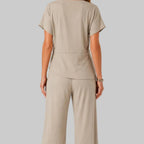 Colleen Elegant Wrap-Front Two-Piece Set