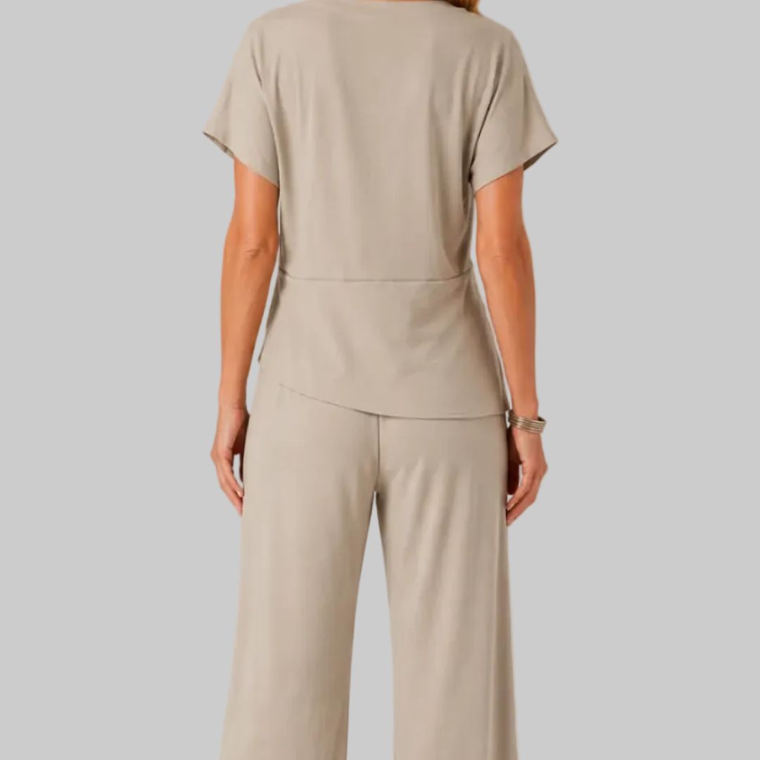 Colleen Elegant Wrap-Front Two-Piece Set