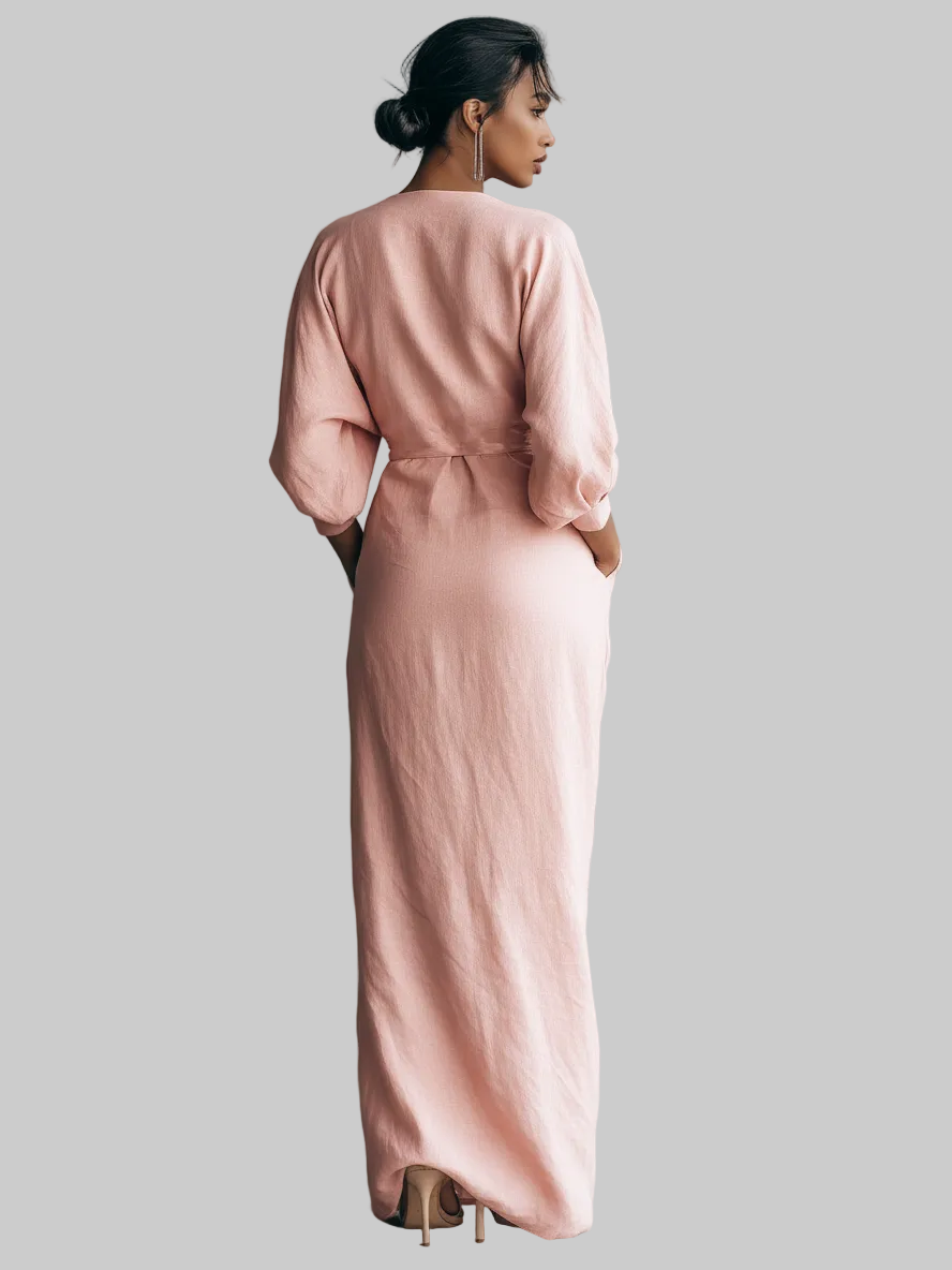 Rosa Elegant Linen Maxi Dress