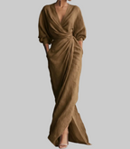 Rosa Elegant Linen Maxi Dress